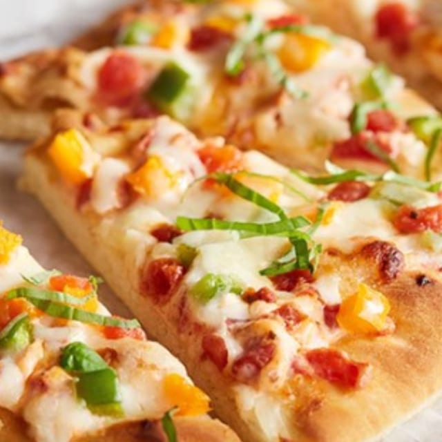 Flatbread Veggie Pizza.